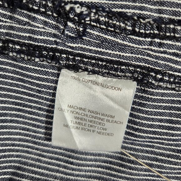 VINTAGE Striped Elastic Waist Drawstring Cargo BERMUDA Shorts Women's Size L/XL. - Picture 14 of 17